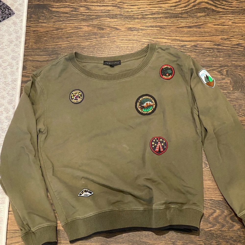 Sanctuary size small patched sweatshirt